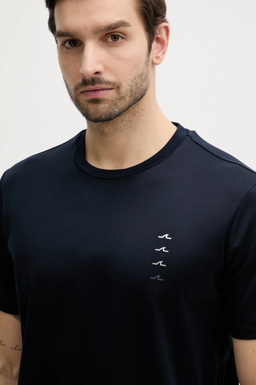 Paul&Shark tricou din bumbac barbati, culoarea albastru marin, cu imprimeu, 25411079 Paul&Shark tricou din bumbac barbati, culoarea albastru marin, cu imprimeu, 25411079