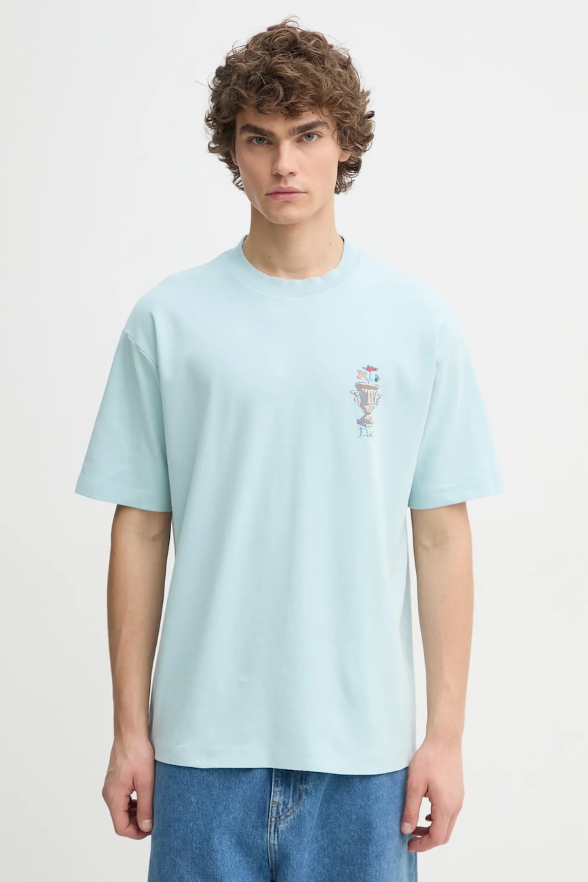 Drôle de Monsieur tricou din bumbac Le T-Shirt Vase barbati, cu imprimeu, F-TS225-CO002-LBE Drôle de Monsieur tricou din bumbac Le T-Shirt Vase barbati, cu imprimeu, F-TS225-CO002-LBE