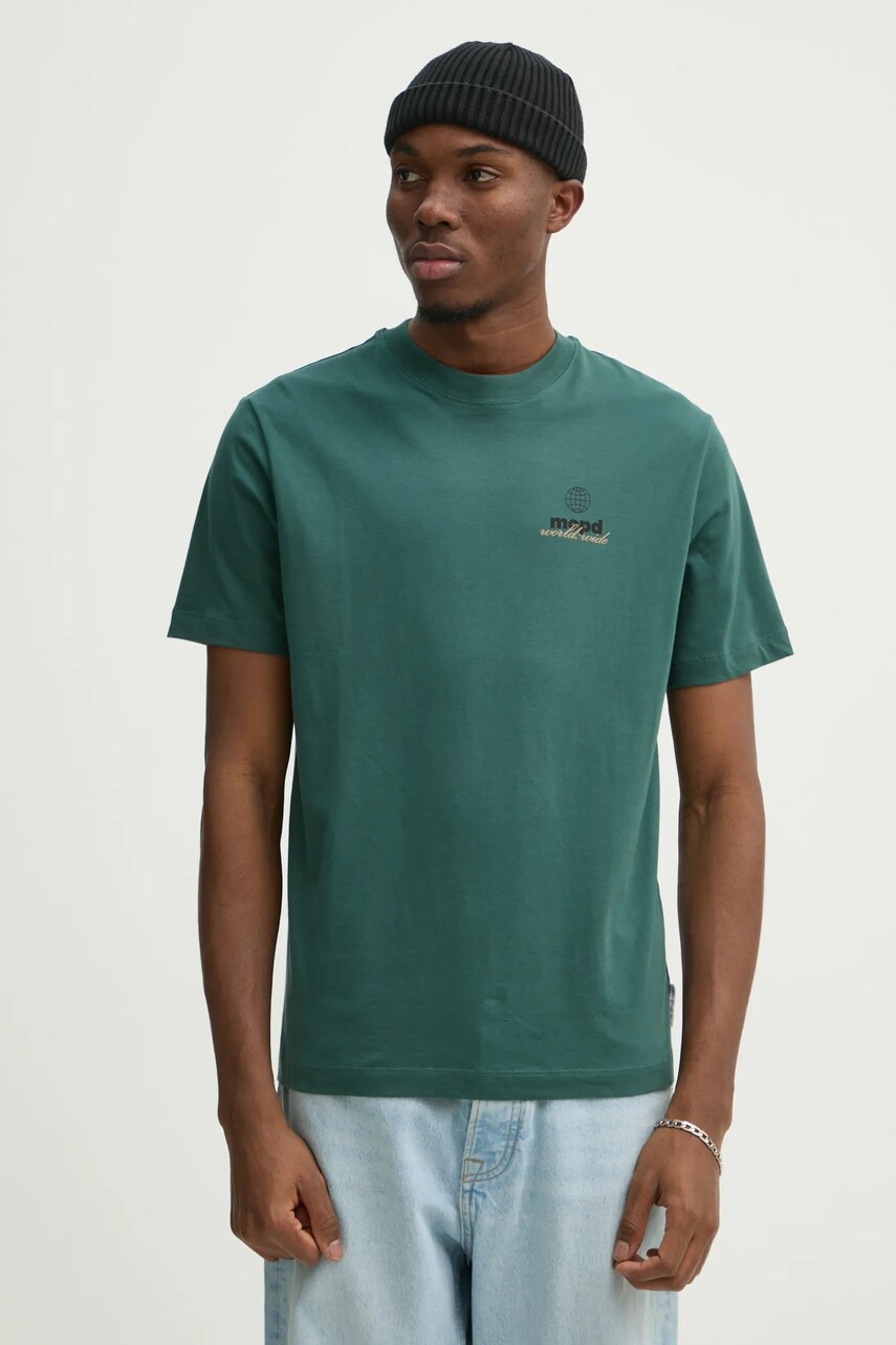 Marc O'Polo tricou din bumbac barbati, culoarea verde, cu imprimeu, 5000005429 Marc O'Polo tricou din bumbac barbati, culoarea verde, cu imprimeu, 5000005429