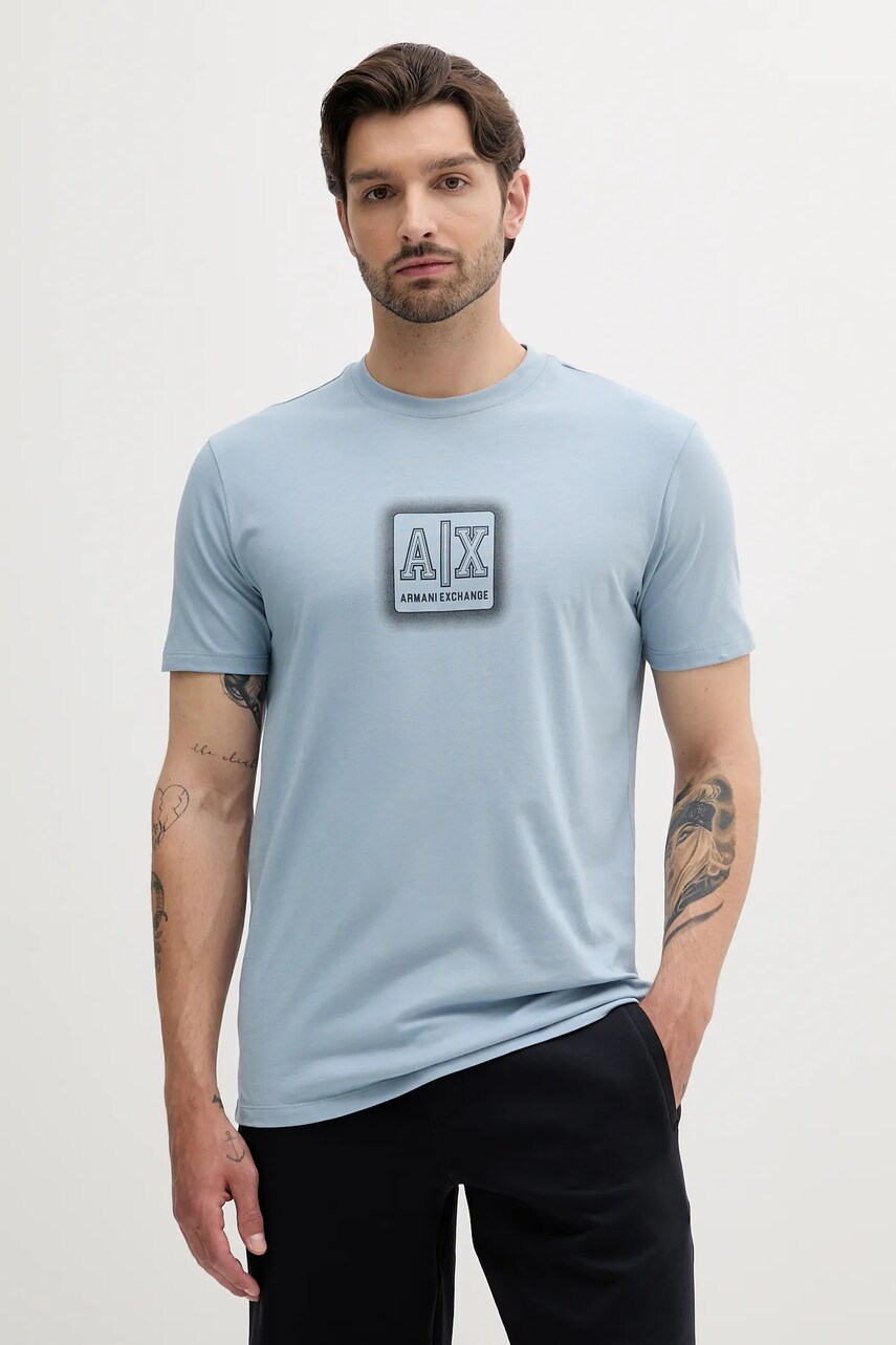 Armani Exchange tricou din bumbac barbati, cu imprimeu, XM000545 AF10361