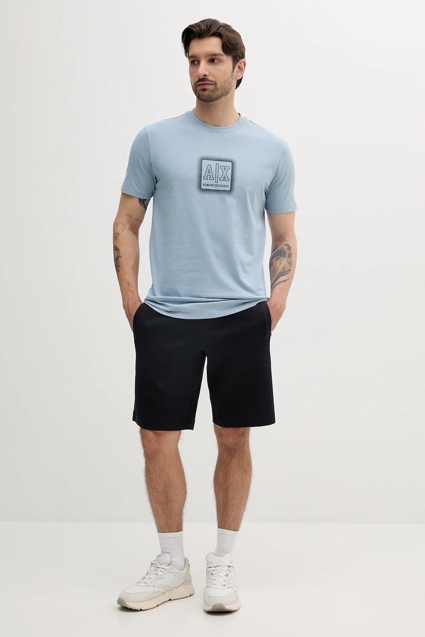 Хлопковая футболка Armani Exchange мужская с принтом XM000545 AF10361 Хлопковая футболка Armani Exchange мужская с принтом XM000545 AF10361
