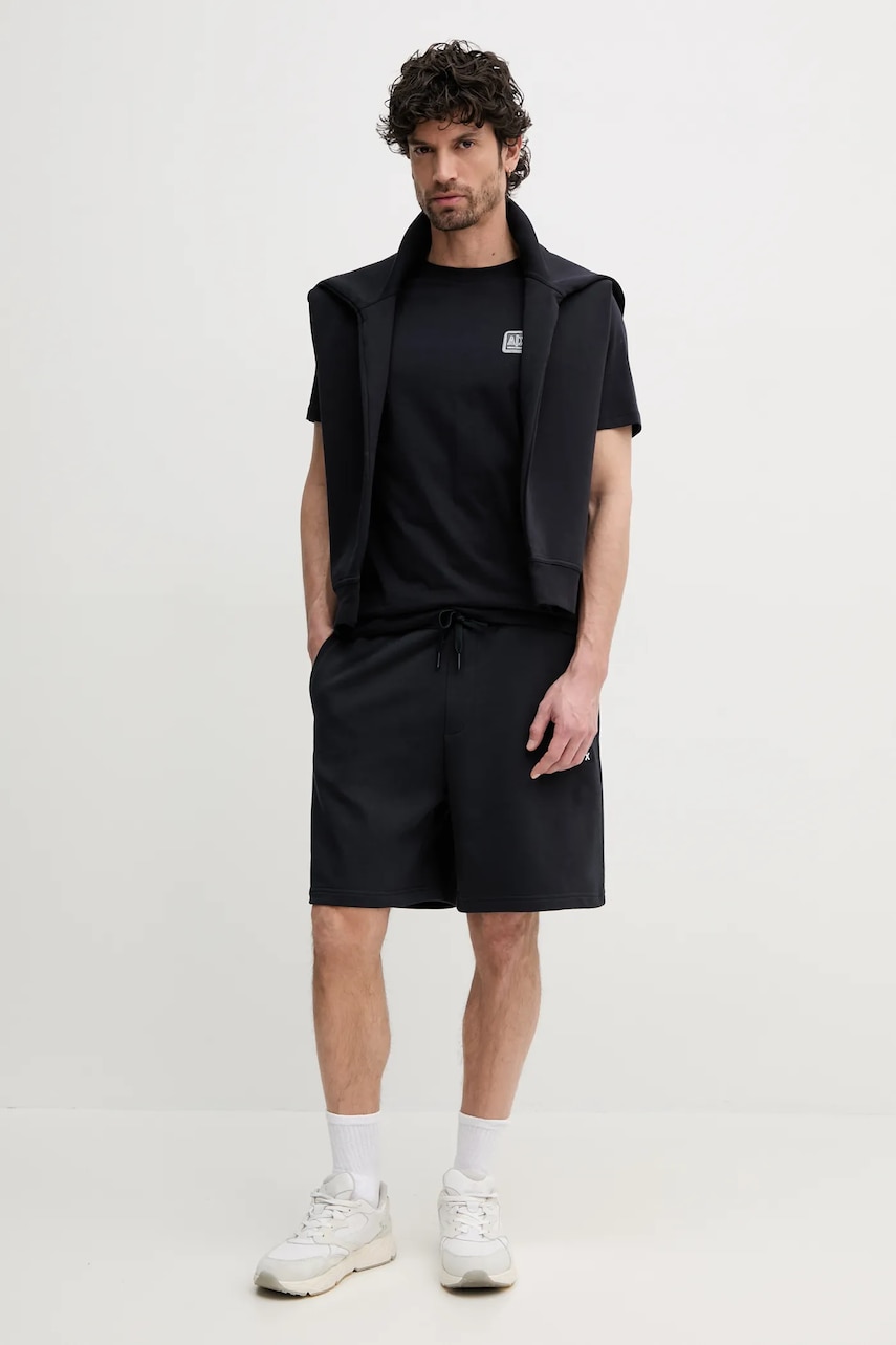 Хлопковая футболка Armani Exchange мужская цвет синий однотонная XM000546 AF10361 Хлопковая футболка Armani Exchange мужская цвет синий однотонная XM000546 AF10361