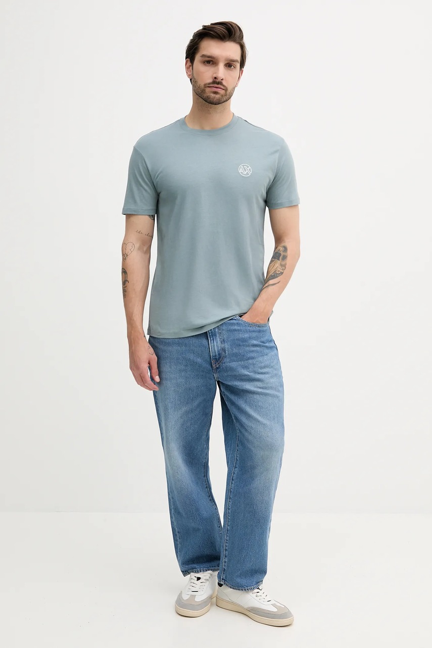 Хлопковая футболка Armani Exchange цвет серый однотонная XM000558 AF10358