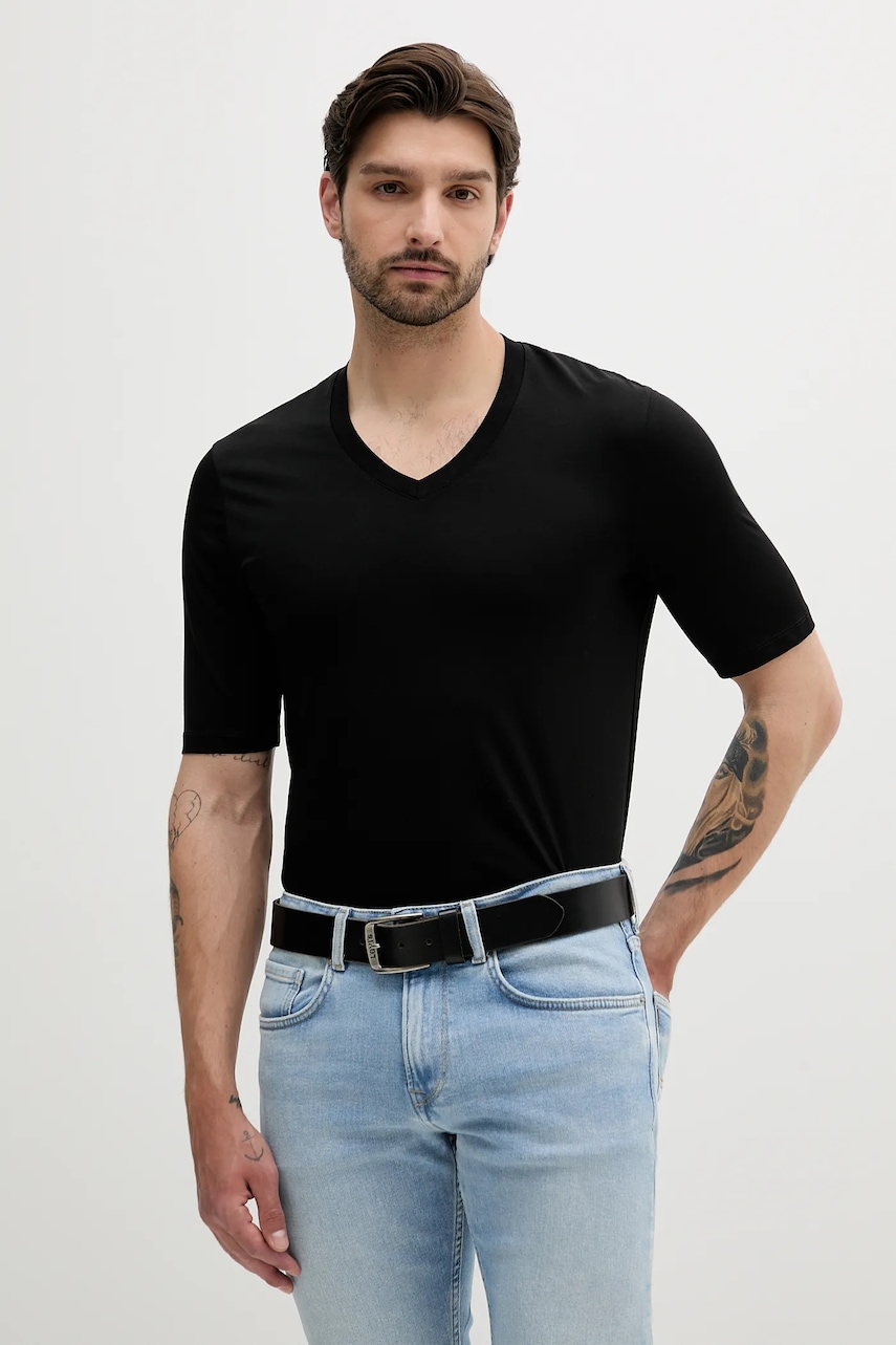 Armani Exchange tricou din bumbac culoarea negru, uni, XM000727 AF10364