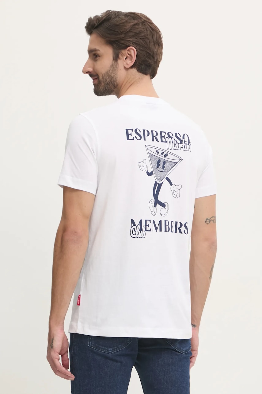 Joop! tricou din bumbac bărbați, culoarea alb, cu imprimeu, 30045502 Joop! tricou din bumbac bărbați, culoarea alb, cu imprimeu, 30045502