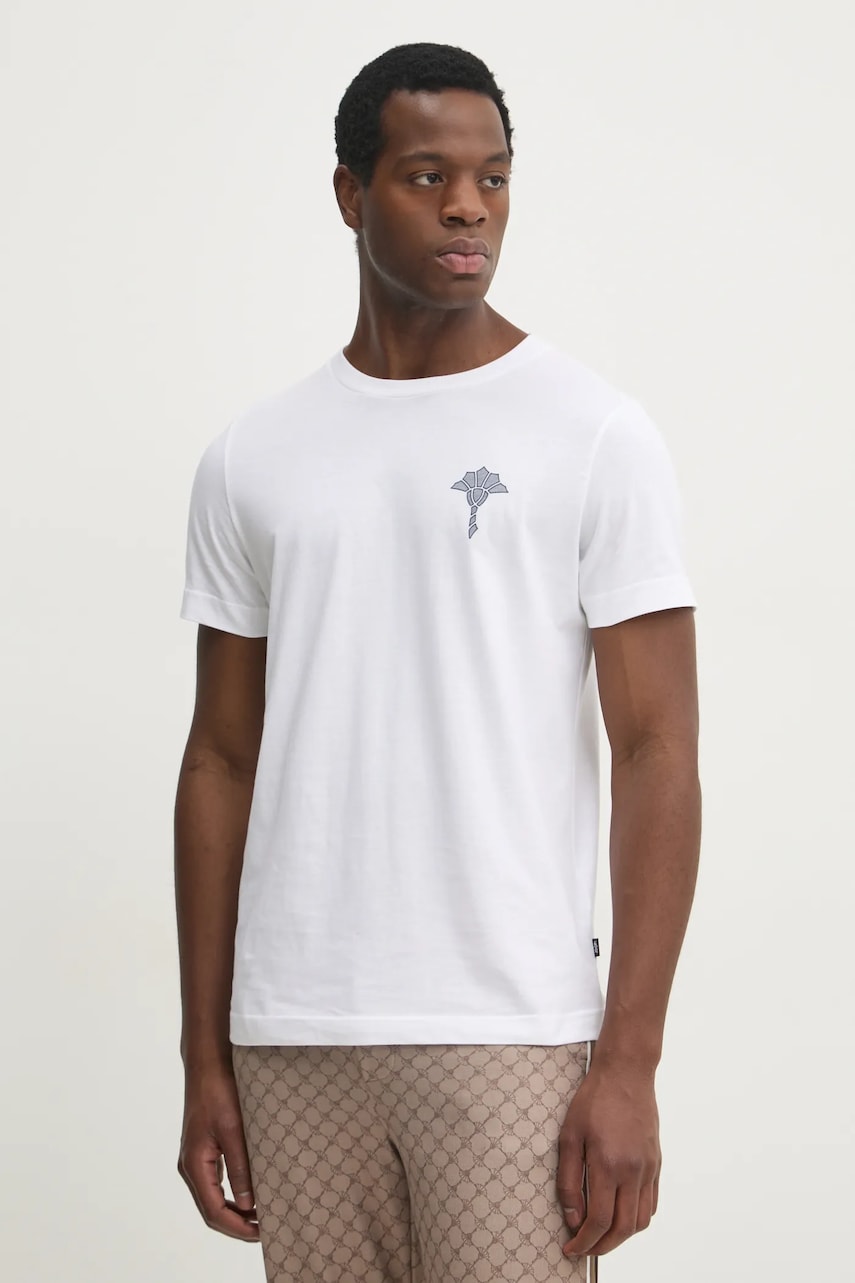 Joop! tricou din bumbac barbati, culoarea alb, cu imprimeu, 30044674
