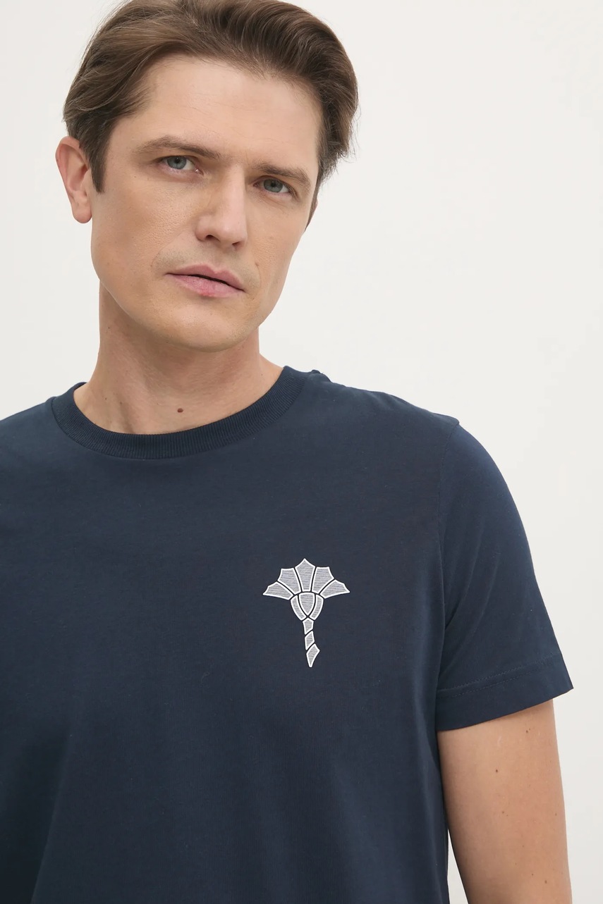 Βαμβακερό μπλουζάκι Joop! ανδρικό, χρώμα: ναυτικό μπλε, 30044674 φωτογραφία