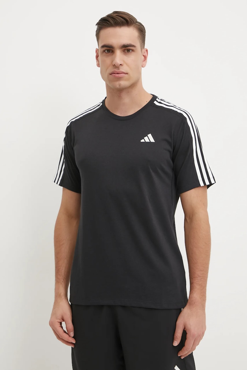 adidas Performance tricou de alergare Own The Run culoarea negru, cu imprimeu, IQ3834 adidas Performance tricou de alergare Own The Run culoarea negru, cu imprimeu, IQ3834