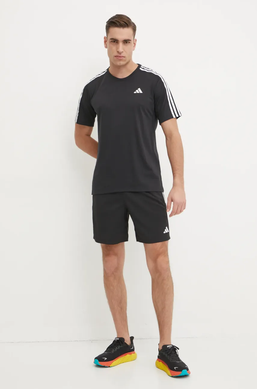 Футболка для бега adidas Performance Own The Run цвет чёрный с принтом IQ3834 Футболка для бега adidas Performance Own The Run цвет чёрный с принтом IQ3834