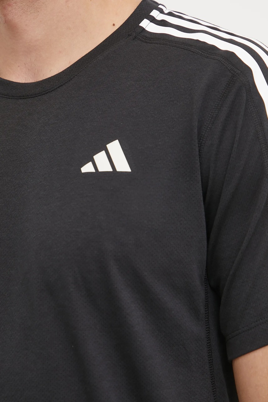 Μπλουζάκι για τρέξιμο adidas Performance Own The Run χρώμα: μαύρο, IQ3834 φωτογραφία