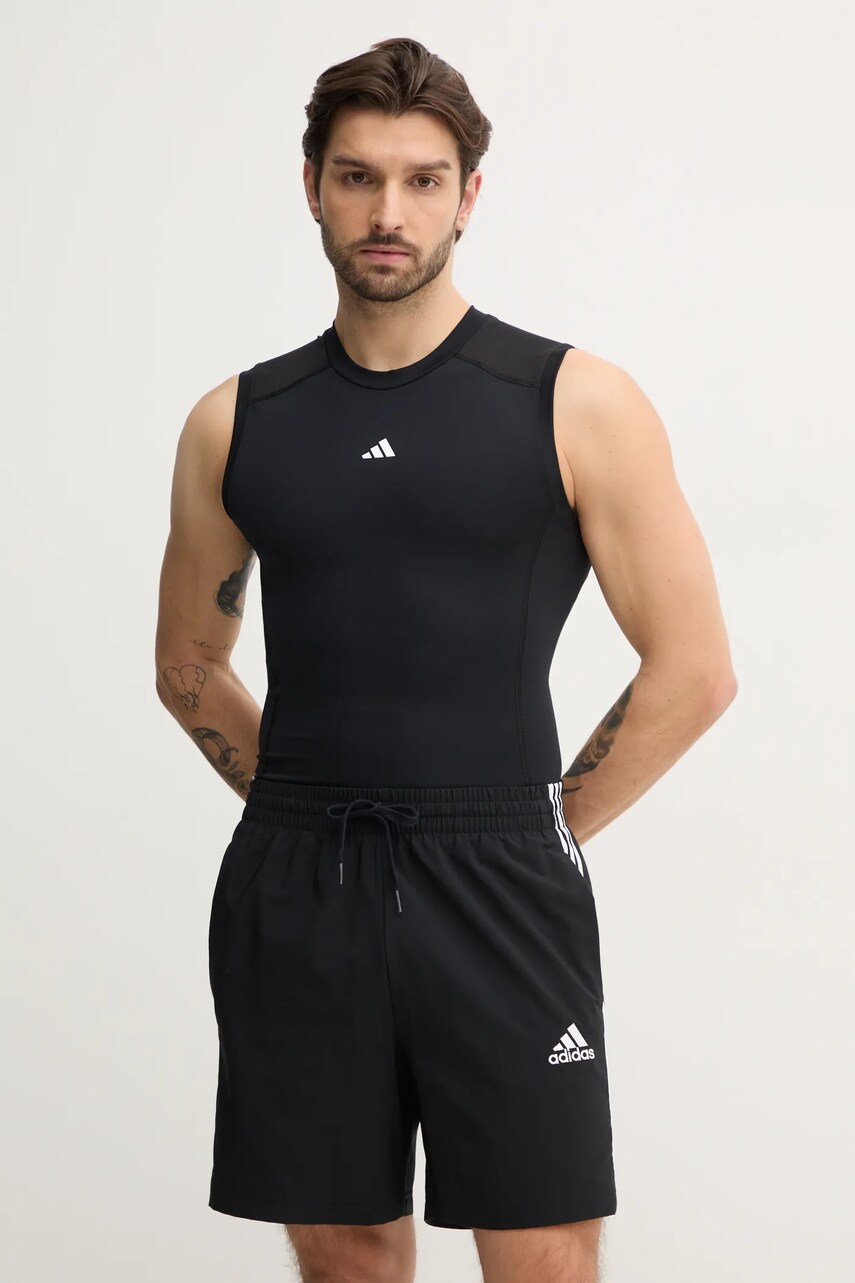 Levně Tréninkové tričko adidas Performance Techfit černá barva, JE6694