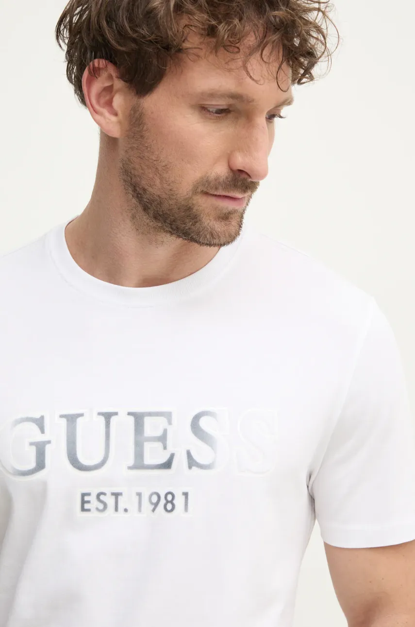 Футболка Guess мужская цвет белый с принтом M5RI12 J1314 Футболка Guess мужская цвет белый с принтом M5RI12 J1314
