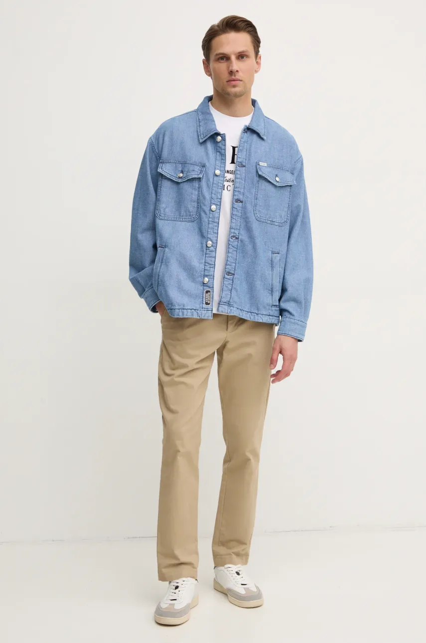 Хлопковая футболка Guess мужская цвет белый с аппликацией M5RI43 K9RM1 Хлопковая футболка Guess мужская цвет белый с аппликацией M5RI43 K9RM1