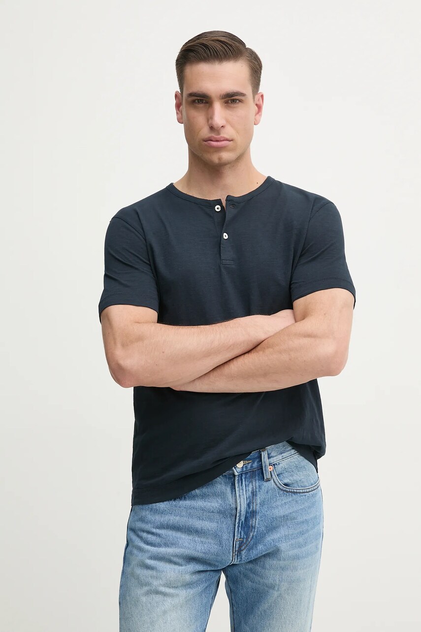 Marc O\'Polo tricou din bumbac bărbați, culoarea albastru marin, uni, 523217651206