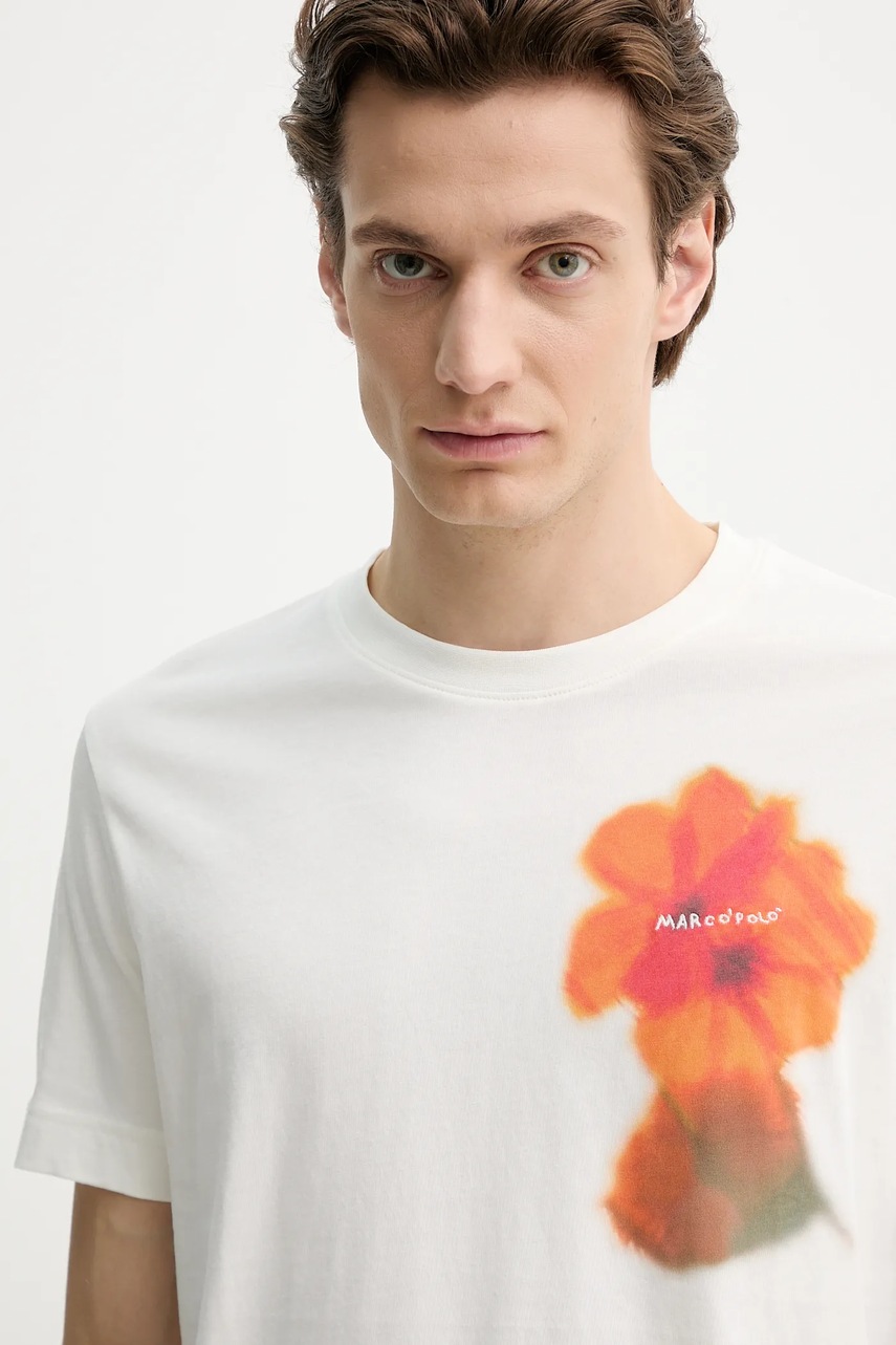 Βαμβακερό μπλουζάκι Marc O'Polo ανδρικό, χρώμα: άσπρο, 523230551190 φωτογραφία