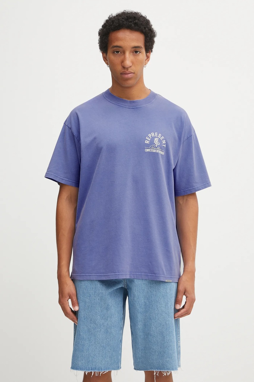 Bavlněné tričko Represent Competition Department pánské, modrá barva, s potiskem, MLM41061.09
