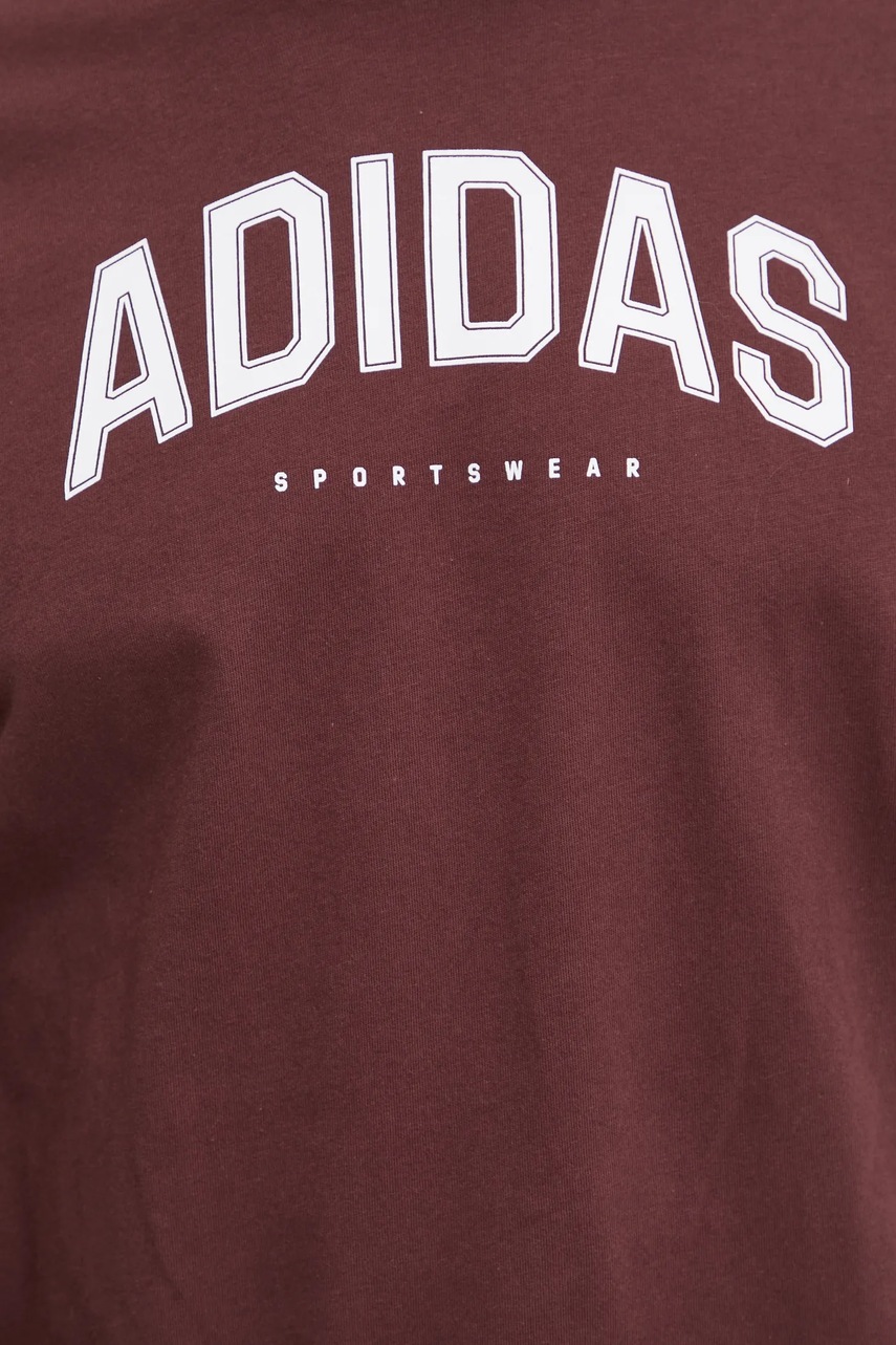 Βαμβακερό μπλουζάκι adidas M C COLLE Collegiate ανδρικό, χρώμα: μπορντό, JM0380 φωτογραφία