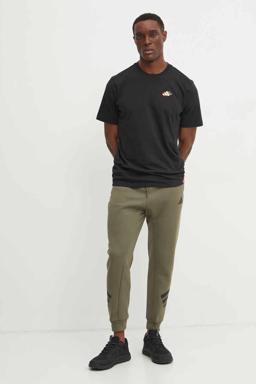 Хлопковая футболка adidas M L M EMB TEE мужская цвет чёрный с аппликацией JJ3979 Хлопковая футболка adidas M L M EMB TEE мужская цвет чёрный с аппликацией JJ3979