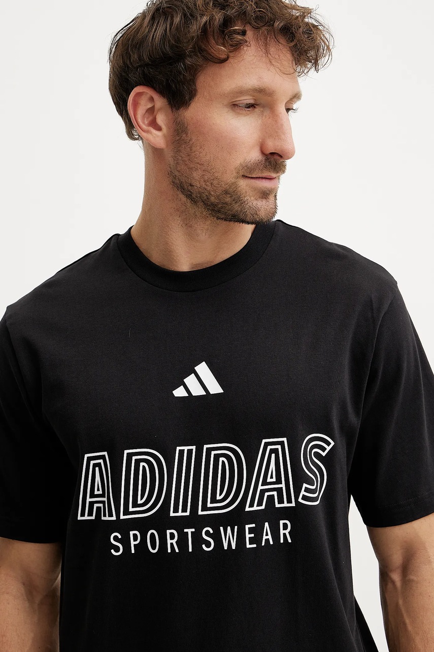 Βαμβακερό μπλουζάκι adidas M C HOT SPW T ανδρικό, χρώμα: μαύρο, JN7851 φωτογραφία