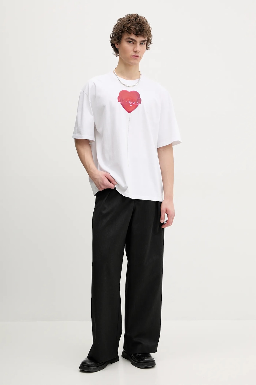 Хлопковая футболка Fiorucci Lollipop Heart Print Boxy Fit T-Shirt мужская цвет белый с принтом U02SPTSH103CJ01WH03 Хлопковая футболка Fiorucci Lollipop Heart Print Boxy Fit T-Shirt мужская цвет белый с принтом U02SPTSH103CJ01WH03