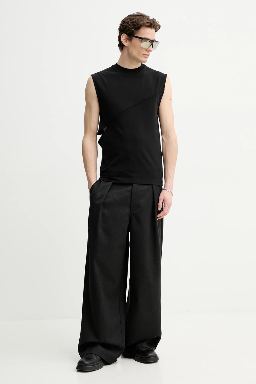 Μπλουζάκι Heliot Emil χρώμα: μαύρο, SS25_M_09_136_BLK01 φωτογραφία