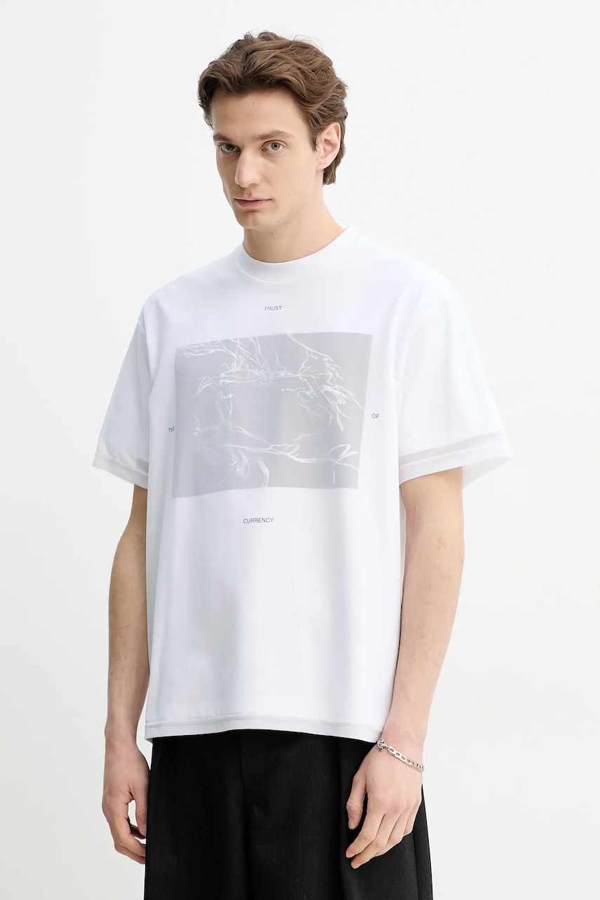 Heliot Emil tricou barbati, culoarea alb, cu imprimeu, SS25_M_09_138_WHT02 Heliot Emil tricou barbati, culoarea alb, cu imprimeu, SS25_M_09_138_WHT02