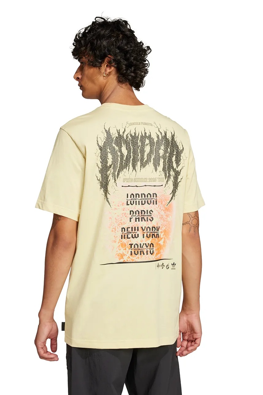 Хлопковая футболка adidas Originals Trefoil Series Fashion Elevated мужская цвет жёлтый с принтом JP0197 Хлопковая футболка adidas Originals Trefoil Series Fashion Elevated мужская цвет жёлтый с принтом JP0197