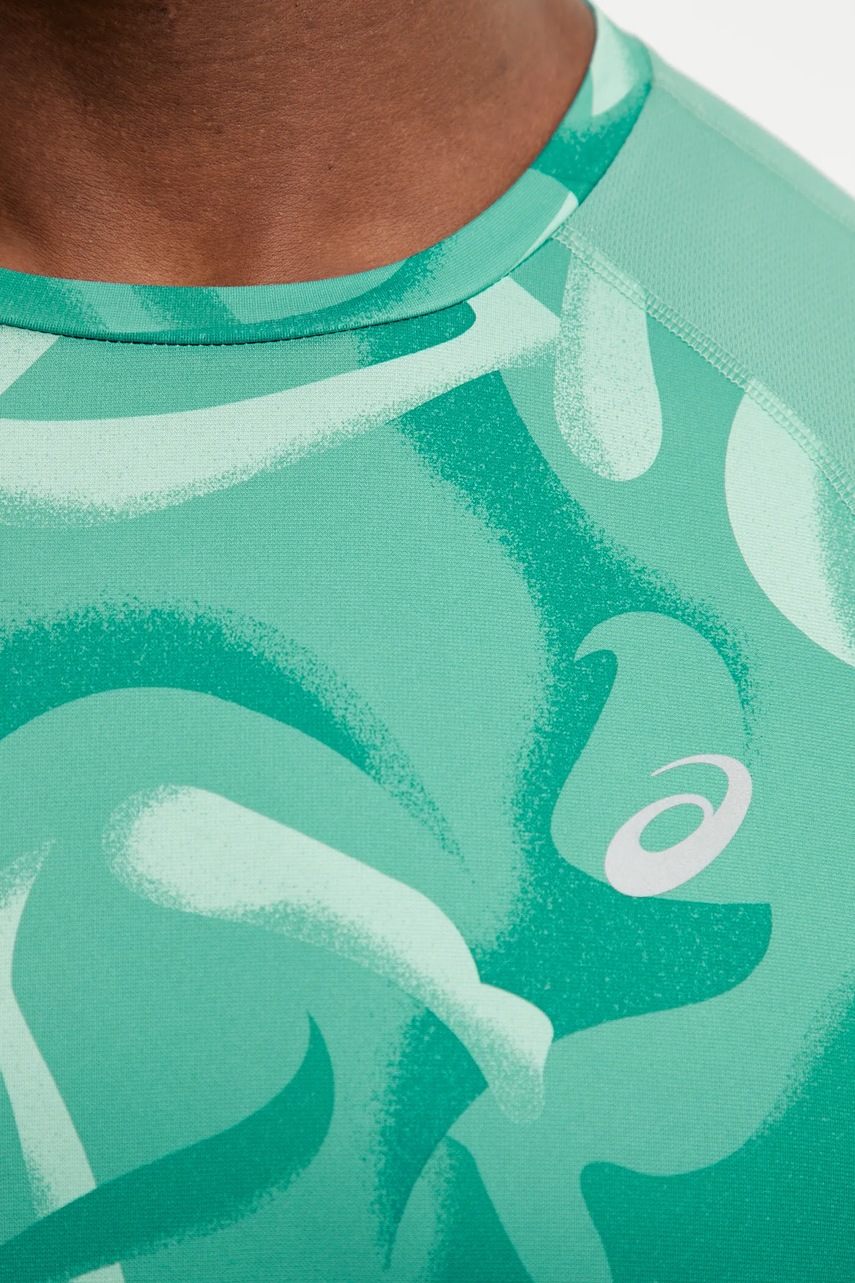Μπλουζάκι για τρέξιμο Asics Road χρώμα: τιρκουάζ, 2011D095 φωτογραφία