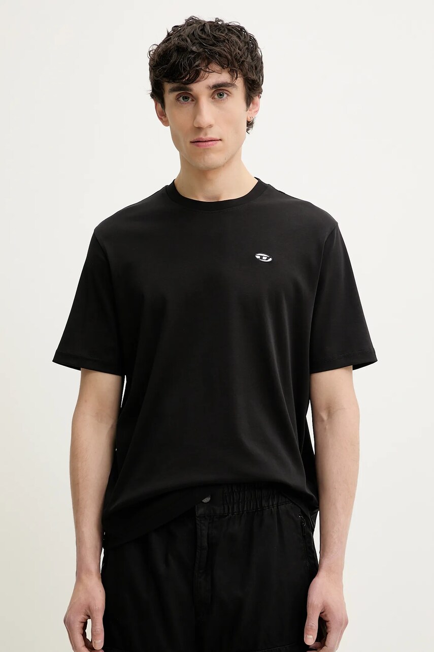 Diesel tricou T-ADJUST-DOVAL-PJ T-SHIRT barbati, culoarea negru, neted, A15056.0AIJU