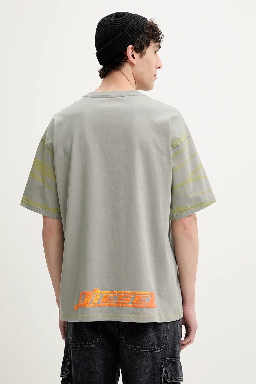 Diesel pamut póló T-BOXT-R10 T-SHIRT szürke, férfi, nyomott mintás, A16169.0QLAA termék 2. képe