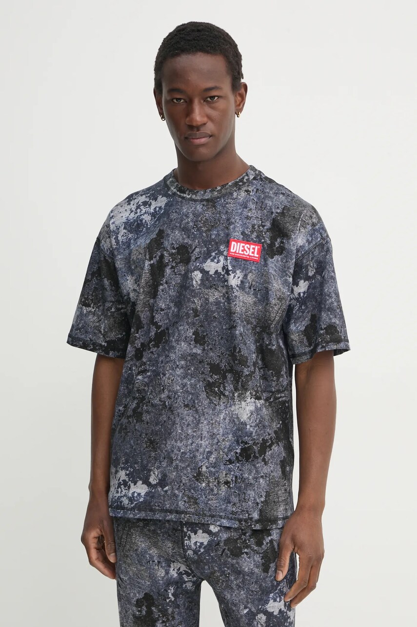 Diesel tricou din bumbac T-BOXT-R12 T-SHIRT barbati, culoarea gri, modelator, A16403.0QLAF