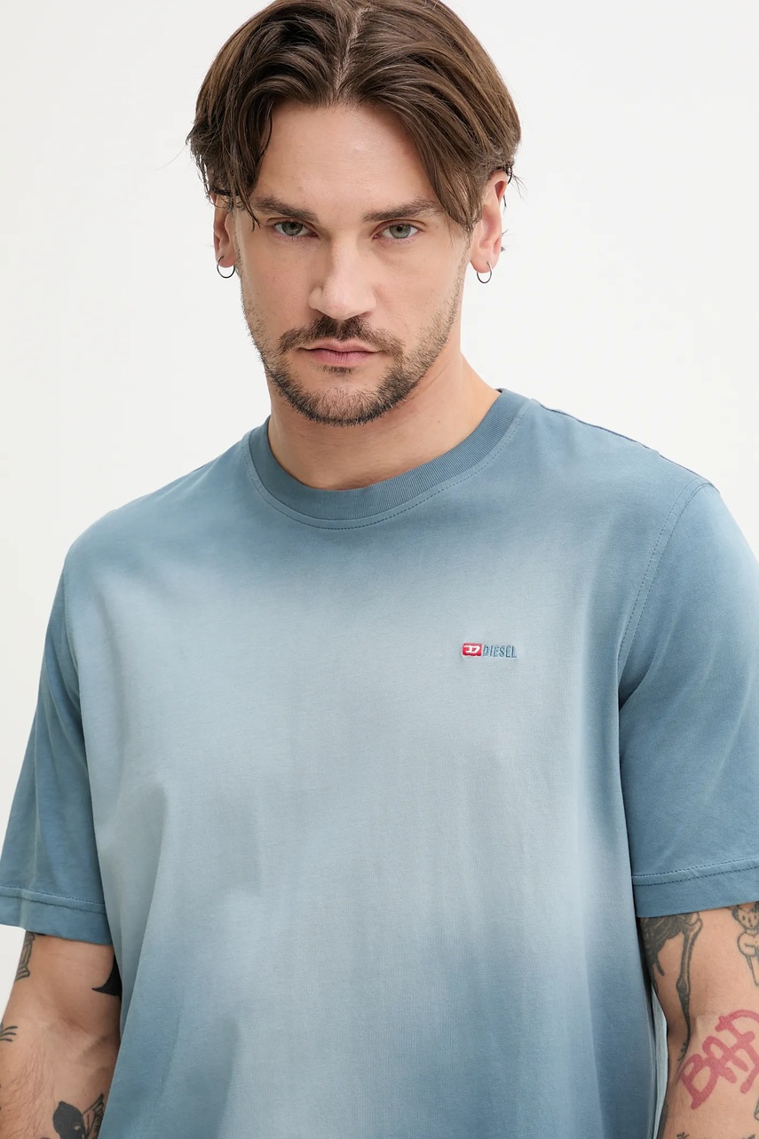 Βαμβακερό μπλουζάκι Diesel T-ADJUST-R15 T-SHIRT ανδρικό, χρώμα: γκρι, A16621.0PKAL φωτογραφία