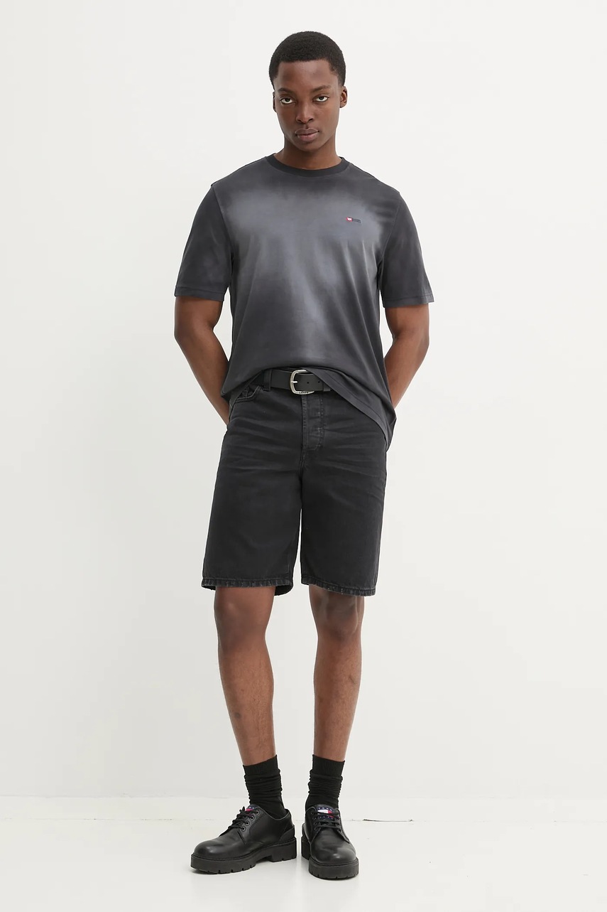 Βαμβακερό μπλουζάκι Diesel T-ADJUST-R15 T-SHIRT ανδρικό, χρώμα: γκρι, A16621.0PKAL φωτογραφία