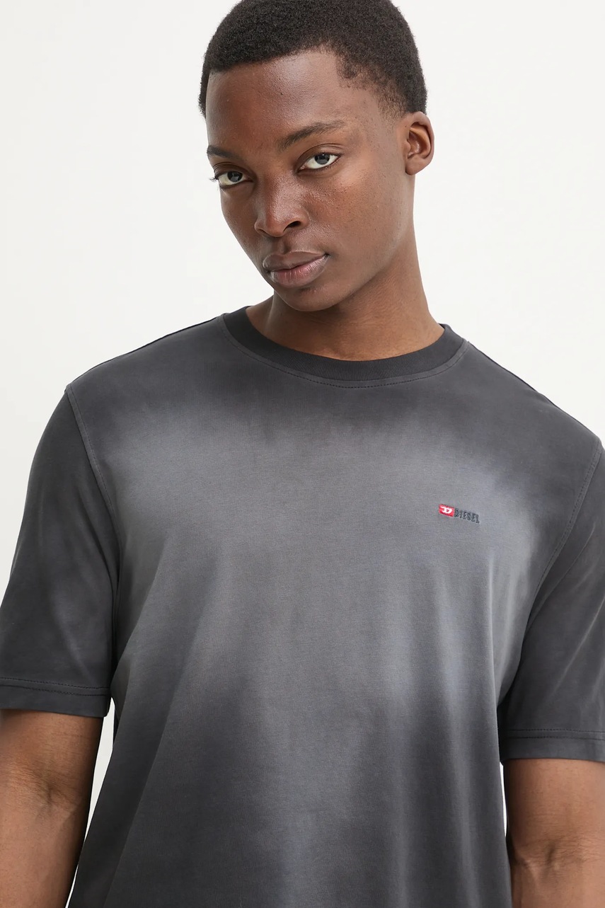 Βαμβακερό μπλουζάκι Diesel T-ADJUST-R15 T-SHIRT ανδρικό, χρώμα: γκρι, A16621.0PKAL φωτογραφία