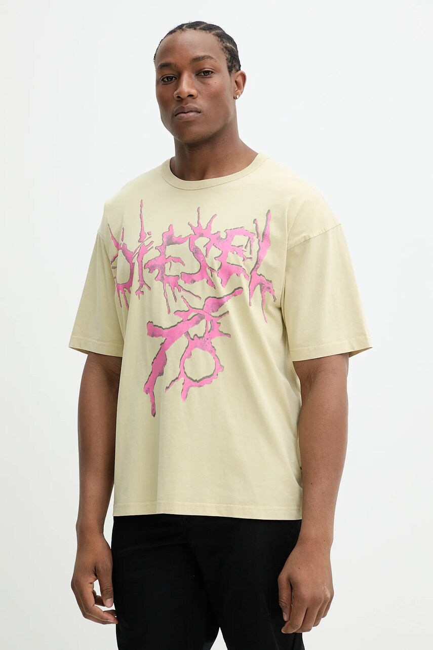Diesel tricou din bumbac T-BOXT-R28 T-SHIRT bărbați, culoarea verde, cu imprimeu, A17639.0SLBT