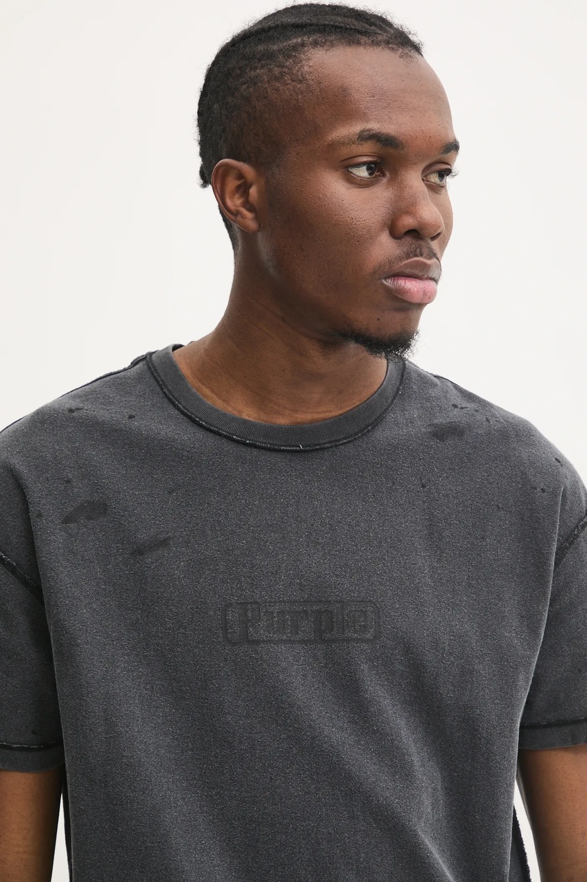 Βαμβακερό μπλουζάκι PURPLE BRAND TEXTURED INSIDE OUT TEE φωτογραφία