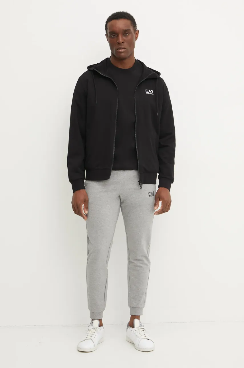 Хлопковая футболка EA7 Emporio Armani мужская цвет чёрный с принтом AF12874.7M000302 Хлопковая футболка EA7 Emporio Armani мужская цвет чёрный с принтом AF12874.7M000302
