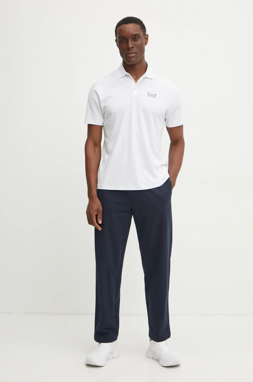 Поло EA7 Emporio Armani мужское цвет белый с принтом AF13530.7M000180 Поло EA7 Emporio Armani мужское цвет белый с принтом AF13530.7M000180