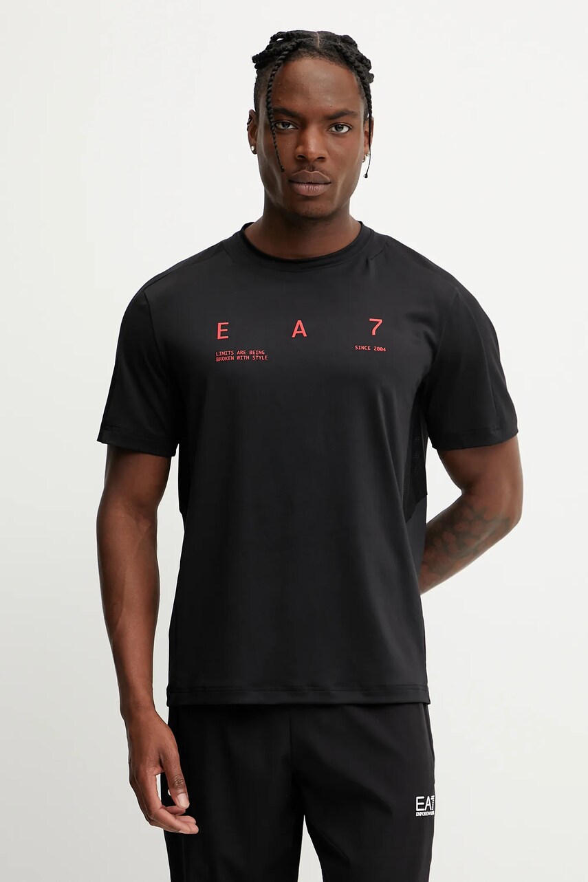 EA7 Emporio Armani tricou de antrenament culoarea negru, cu imprimeu, AF13802.7M000110