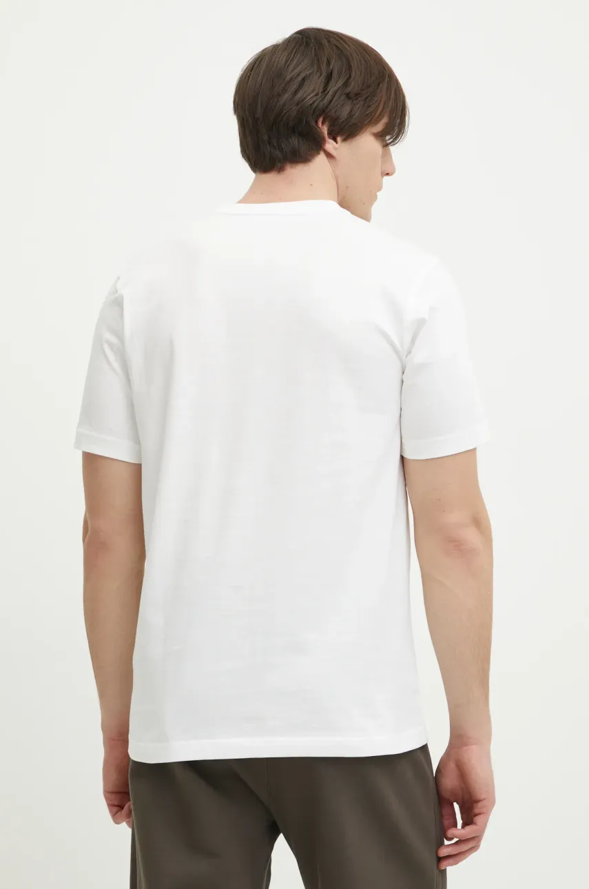 Хлопковая футболка adidas Originals Trefoil мужская цвет белый однотонная JI8544 Хлопковая футболка adidas Originals Trefoil мужская цвет белый однотонная JI8544