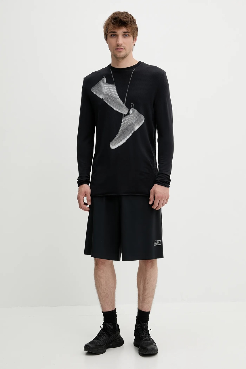 Лонгслив MM6 Maison Margiela x Salomon цвет чёрный с принтом SH0GC0052.M20101