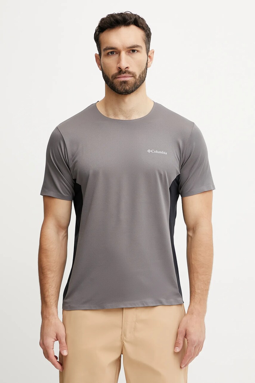 Columbia tricou sport Three Pitch culoarea bej, modelator, 2114753