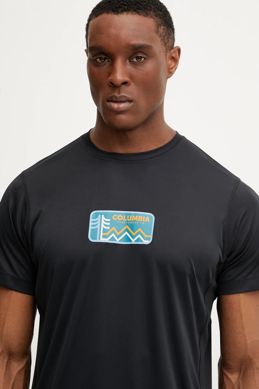 Αθλητικό μπλουζάκι Columbia Zero Rules χρώμα: μαύρο, 2118541 φωτογραφία