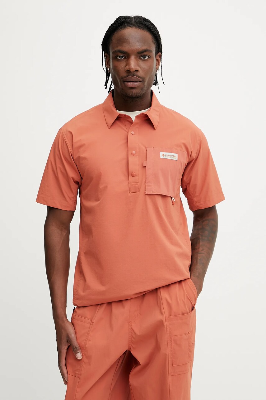 Levně Sportovní polo tričko Columbia Cove Beach pánské, oranžová barva, 2119481