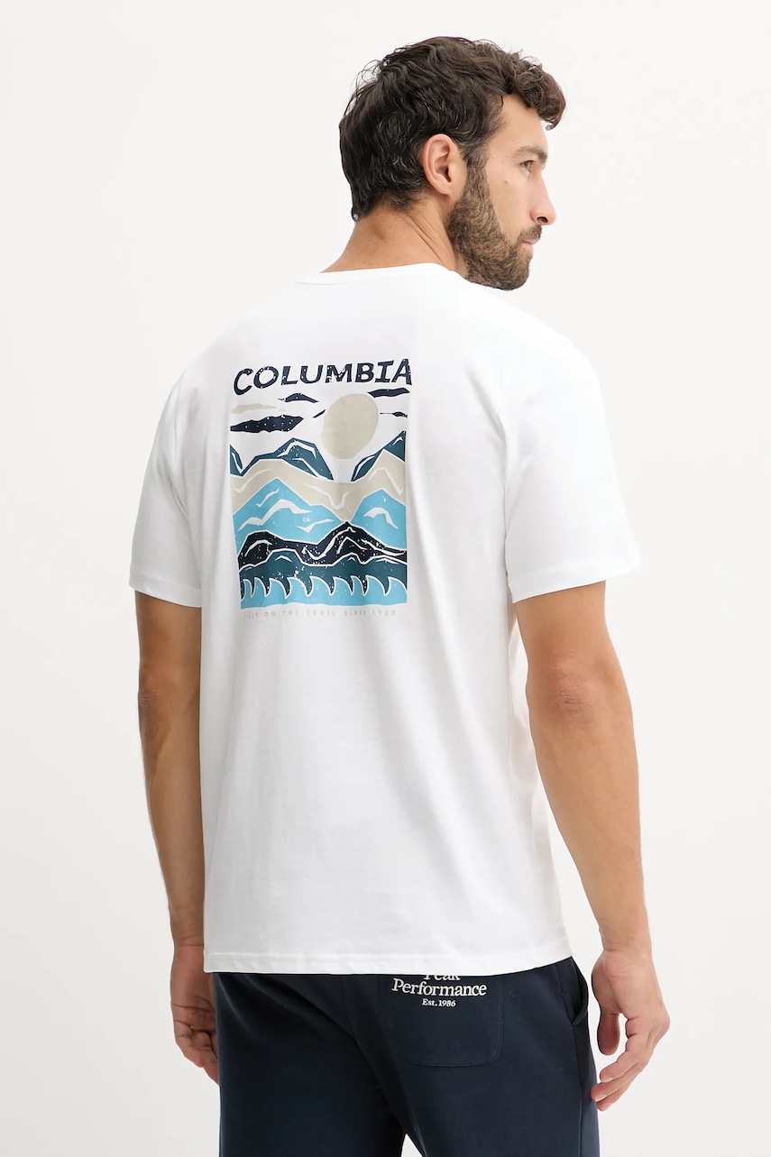 Columbia tricou din bumbac Explorers Canyon culoarea negru, cu imprimeu, 2036451.