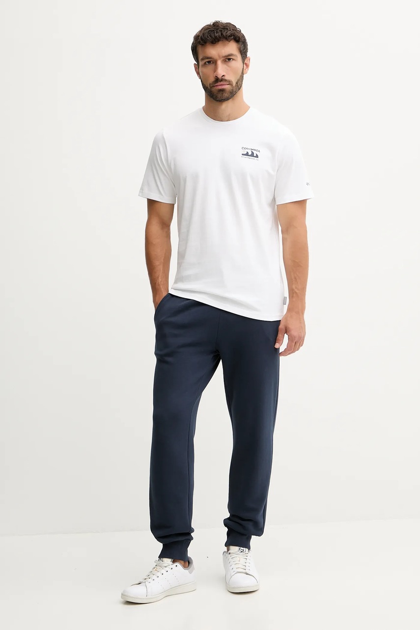 Хлопковая футболка Columbia Explorers Canyon цвет чёрный с принтом 2036451.