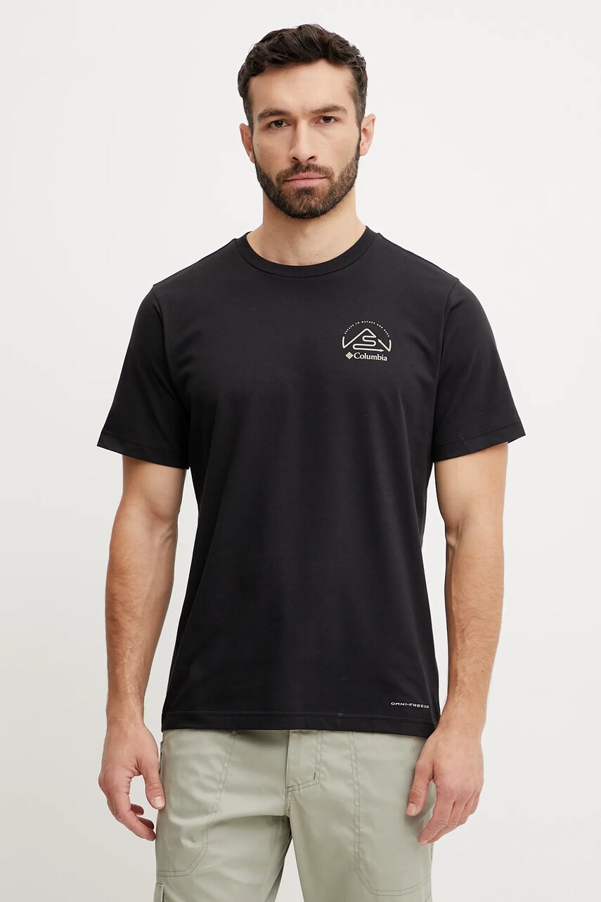 Columbia tricou sport Tunnel Valley culoarea negru, neted, 2119563