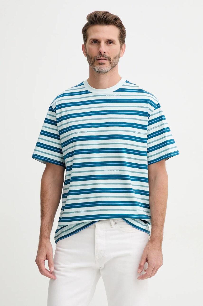 United Colors of Benetton tricou din bumbac barbati, cu imprimeu, 30CXU10A0