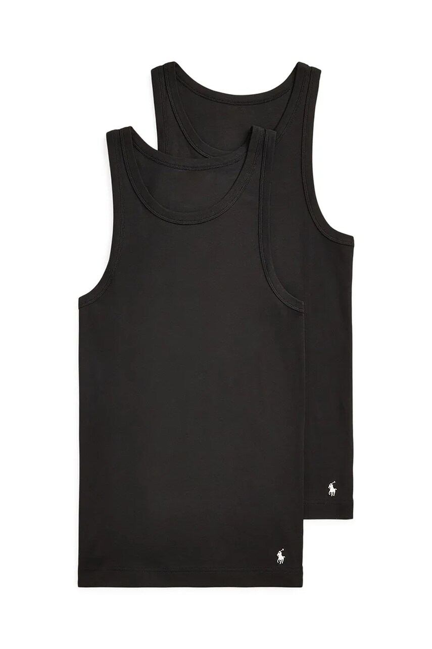 Levně Bavlněný top Polo Ralph Lauren 2-pack černá barva, 714959333