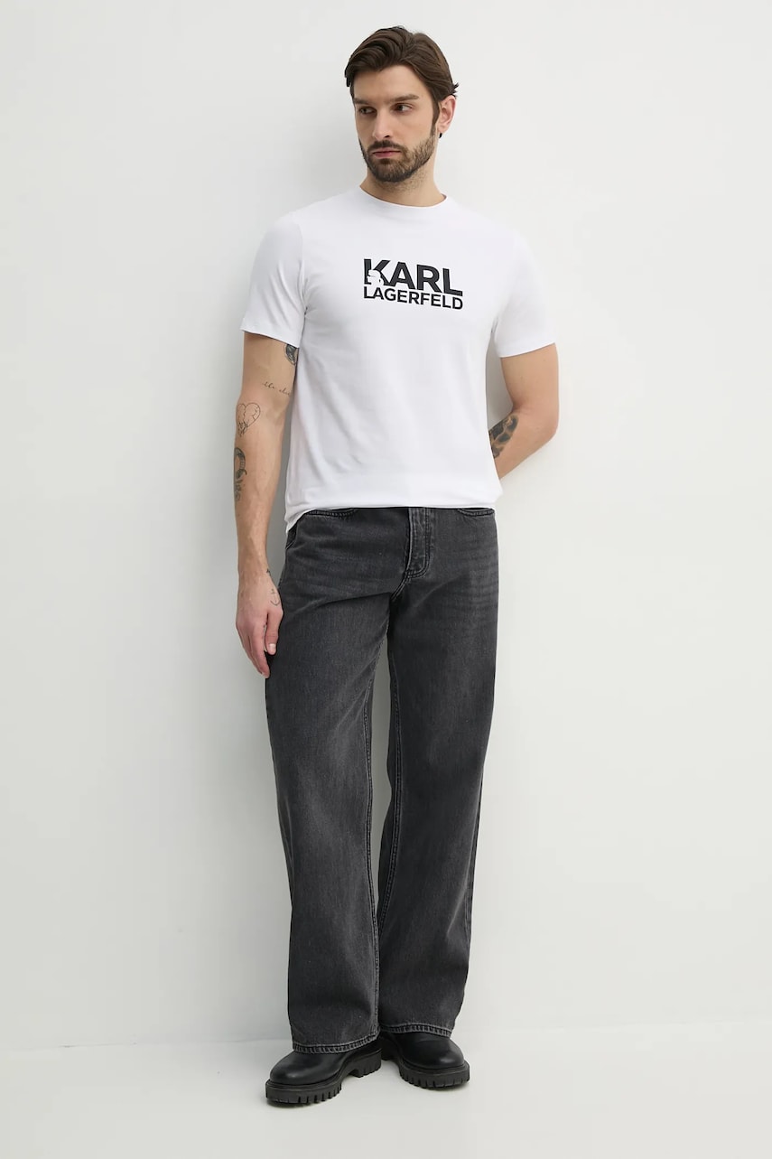 Футболка Karl Lagerfeld мужская цвет белый с принтом 552235.755087 Футболка Karl Lagerfeld мужская цвет белый с принтом 552235.755087